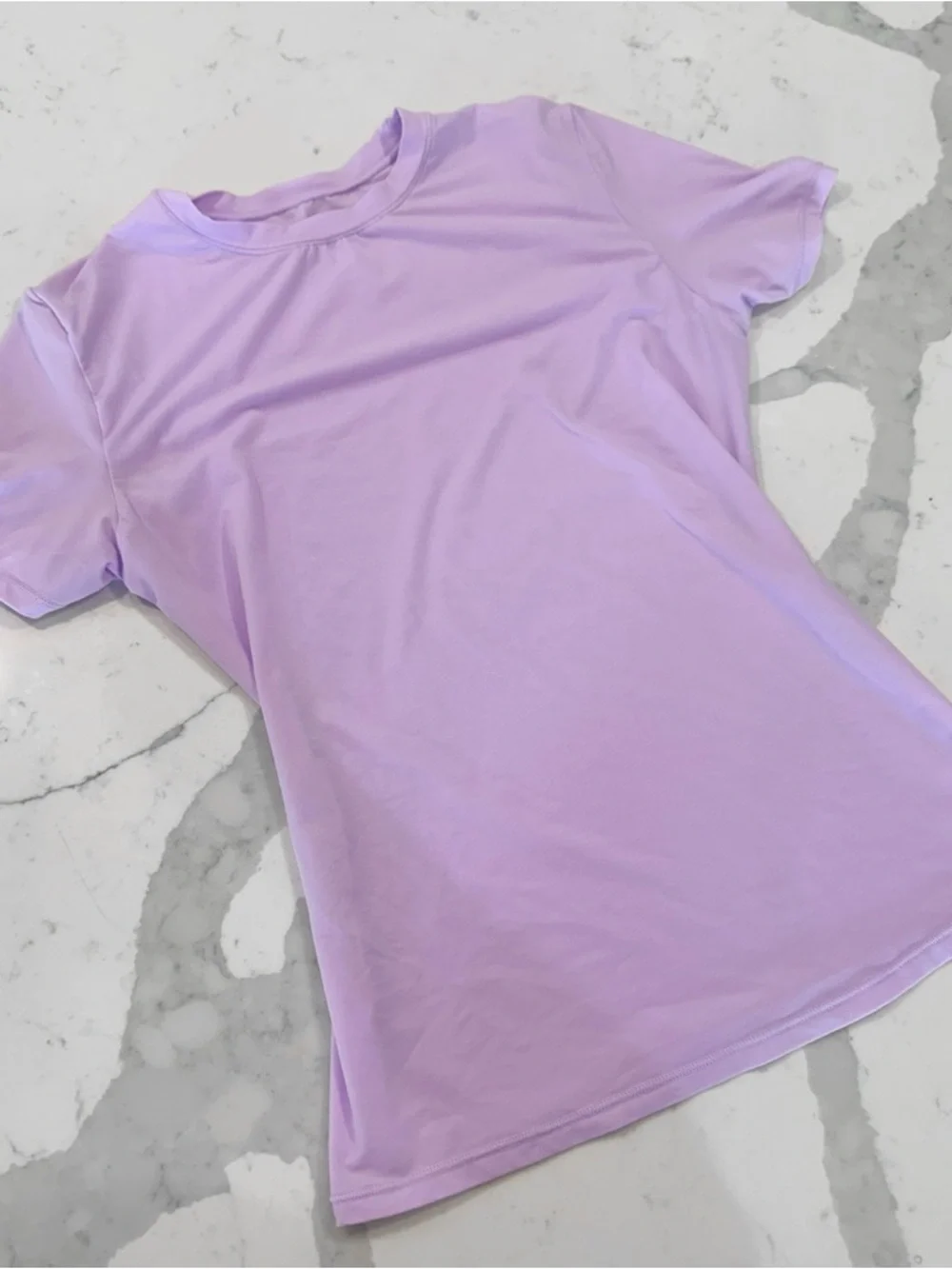 SKIMS Fits Everybody T-Shirt Lavender Size S Stretch Short Sleeve Top - Picture 4 of 6